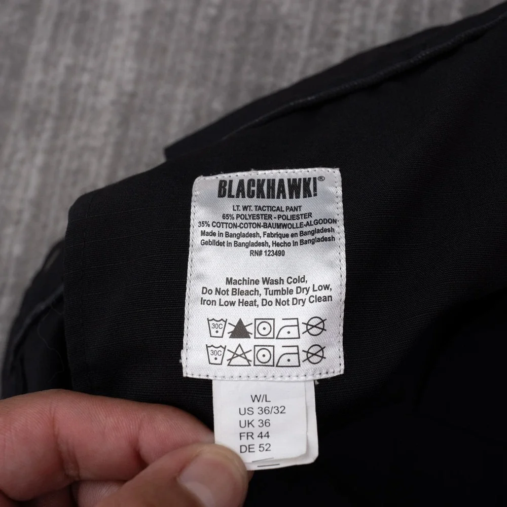 Blackhawk Tactical Pants Mens 36/32 Black Good Lightweight Ripstop Cargo
